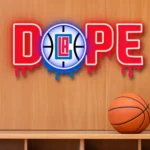 Los Angeles Clippers Neon Sign Dripping Dope 1
