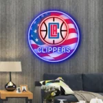 Los Angeles Clippers Neon Sign Us Pennant Acrylic 1