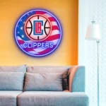 Los Angeles Clippers Neon Sign Us Pennant Acrylic 1