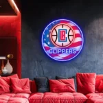 Los Angeles Clippers Neon Sign Us Pennant Acrylic 1