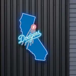 Los Angeles Dodgers Neon Sign California State Map 1