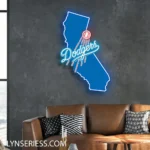 Los Angeles Dodgers Neon Sign California State Map 1