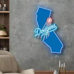 Los Angeles Dodgers Neon Sign California State Map 1