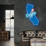 Los Angeles Dodgers Neon Sign California State Map 1