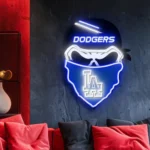 Los Angeles Dodgers Neon Sign Skull 1