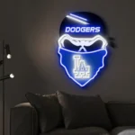Los Angeles Dodgers Neon Sign Skull 1