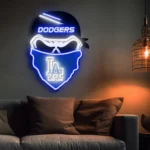 Los Angeles Dodgers Neon Sign Skull 1