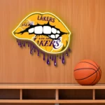 Los Angeles Lakers Neon Sign Dripping Lips 1