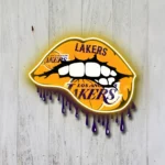 Los Angeles Lakers Neon Sign Dripping Lips 1