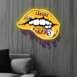 Los Angeles Lakers Neon Sign Dripping Lips 1