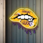 Los Angeles Lakers Neon Sign Dripping Lips 1