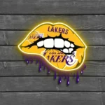 Los Angeles Lakers Neon Sign Dripping Lips 1