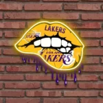 Los Angeles Lakers Neon Sign Dripping Lips 1