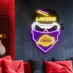 Los Angeles Lakers Neon Sign Skull 1