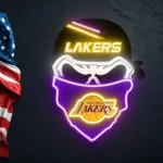 Los Angeles Lakers Neon Sign Skull 1