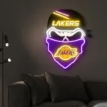 Los Angeles Lakers Neon Sign Skull 1
