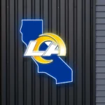 Los Angeles Rams Neon Sign California State Map 1