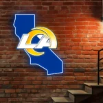 Los Angeles Rams Neon Sign California State Map 1