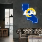 Los Angeles Rams Neon Sign California State Map 1