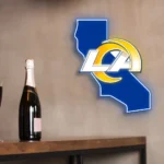 Los Angeles Rams Neon Sign California State Map 1