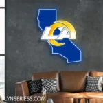 Los Angeles Rams Neon Sign California State Map 1