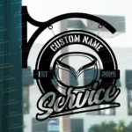 Mazda Metal Sign Bespoke Logo Metal Hanging Sign Car Garage Decor 1