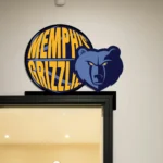 Memphis Grizzlies Metal Sign Grizzly Bear Face 1