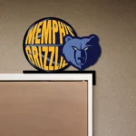 Memphis Grizzlies Metal Sign Grizzly Bear Face 1