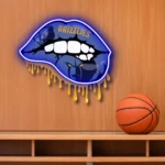 Memphis Grizzlies Neon Sign Dripping Lips 1
