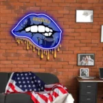 Memphis Grizzlies Neon Sign Dripping Lips 1