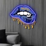 Memphis Grizzlies Neon Sign Dripping Lips 1