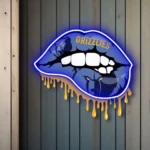 Memphis Grizzlies Neon Sign Dripping Lips 1
