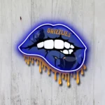 Memphis Grizzlies Neon Sign Dripping Lips 1
