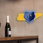 Memphis Grizzlies Neon Sign Tennessee State Map 1
