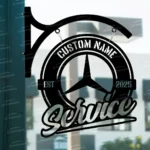 Mercedes Metal Sign Bespoke Logo Metal Hanging Sign Car Garage Decor 1