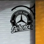 Mercedes Metal Sign Bespoke Logo Metal Hanging Sign Car Garage Decor 1
