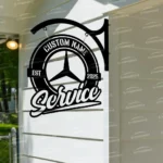 Mercedes Metal Sign Bespoke Logo Metal Hanging Sign Car Garage Decor 1