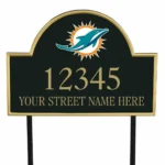 Miami Dolphins Metal Sign Dolphin Sun Crest 1