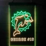 Miami Dolphins Neon Sign Detailed Team Number 1