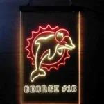 Miami Dolphins Neon Sign Detailed Team Number 1