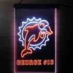 Miami Dolphins Neon Sign Detailed Team Number 1