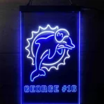 Miami Dolphins Neon Sign Detailed Team Number 1
