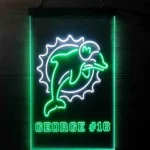 Miami Dolphins Neon Sign Detailed Team Number 1