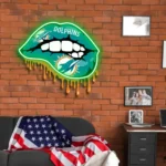 Miami Dolphins Neon Sign Dripping Lips 1