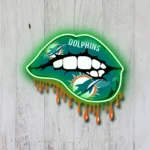 Miami Dolphins Neon Sign Dripping Lips 1