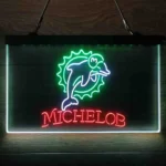 Miami Dolphins Neon Sign Michelob 3 Color 1