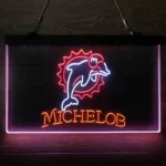 Miami Dolphins Neon Sign Michelob 3 Color 1