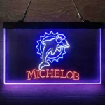 Miami Dolphins Neon Sign Michelob 3 Color 1