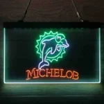 Miami Dolphins Neon Sign Michelob 3 Color 1