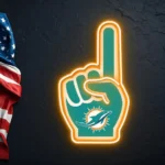 Miami Dolphins Neon Sign Nfl Foam Finger 1